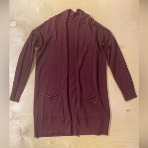 Red Burgundy Open-Front Cardigan Small (QT)
